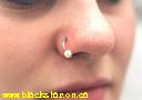 Nostril piercing: 14g 5/16-inch with 4mm PMOP bead